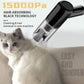 Portable vacuum cleaner being used to clean pet hair off a sofa