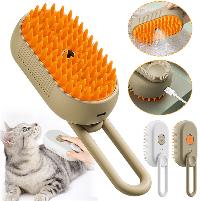 Cat Steam Brush Steamy Dog Brush  Electric Spray Hair Remover